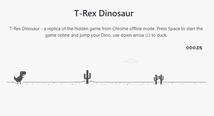 Jumping T-Rex Dinosaur Game